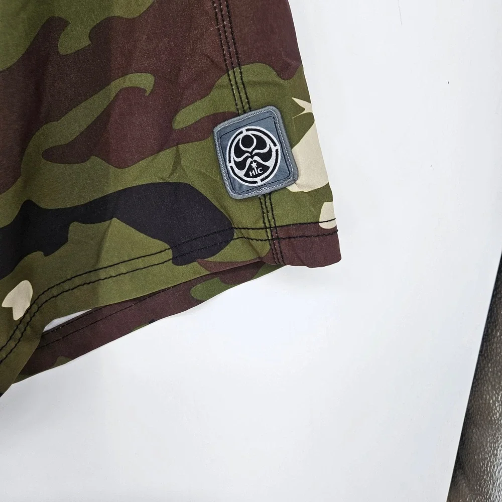 Hawaiian Island Creations HIC Swim Trunks Mens‎ 50 Camouflage Drawstring Summer